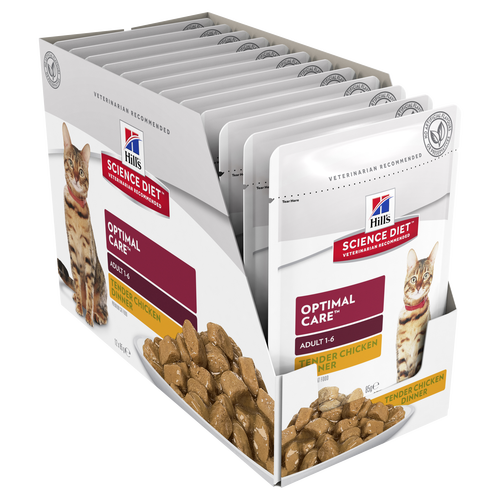 Hill's Science Diet Adult Optimal Care Chicken Pouches Wet Cat Food