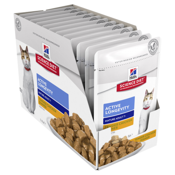 Hill’s Science Diet Adult 7+ Active Longevity Chicken Pouches Wet Cat Food