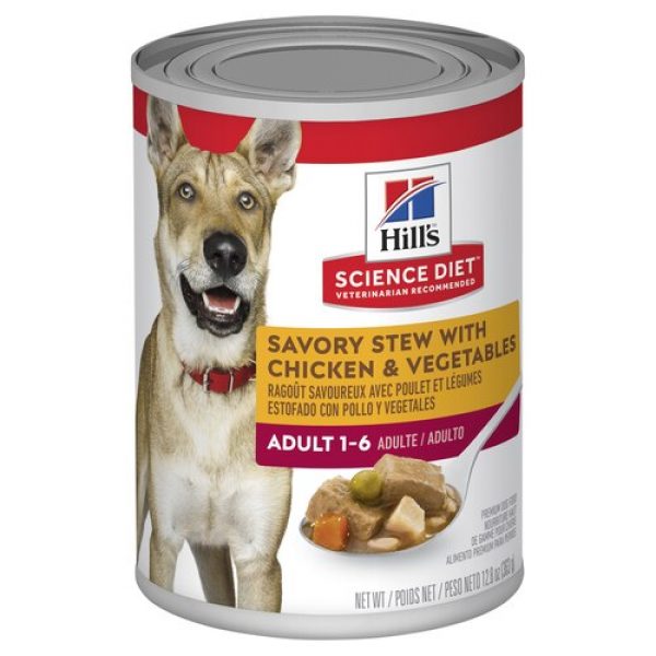 Hill’s Science Diet Adult Savory Stew Chicken & Vegetables Canned Wet Dog Food