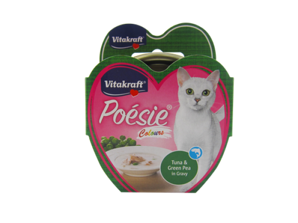 Vitakraft Poesie Colours Tuna and Green Pea in Gravy Grain Free Wet Cat Food Cans