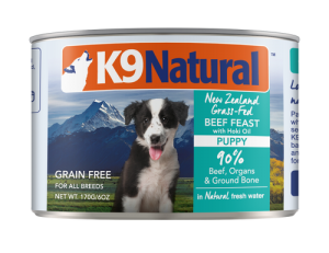 K9 Natural Puppy Feast Beef With Hoki Wet Dog Food Cans