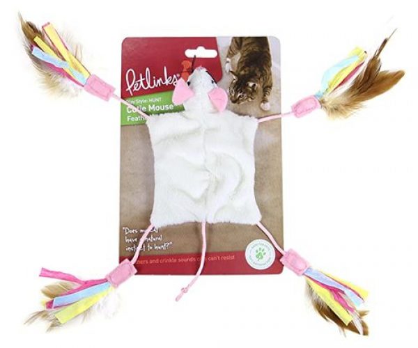 Pet Links Cutie Mouse Long Legged Crinkle Toy Assorted