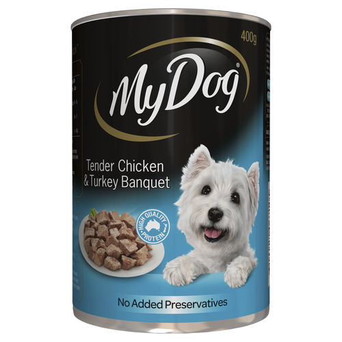 My Dog Wet Dog Food Chicken & Turkey Banquet 400g Can Reviews Black Box