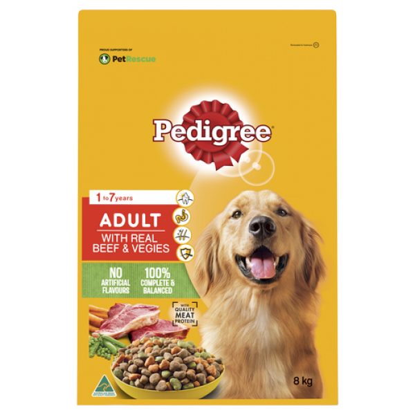 Pedigree Adult Real Beef & Vegies Dry Dog Food