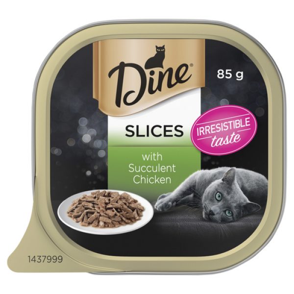 Dine Wet Cat Food Slices With Succulent Chicken 85g
