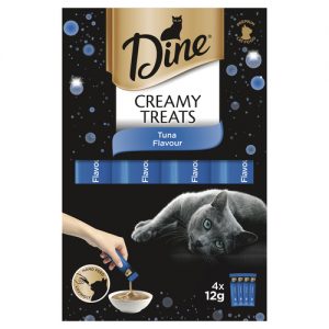 Dine Creamy Treats Cat Treats Tuna Flavour 4 x 12g Sachets