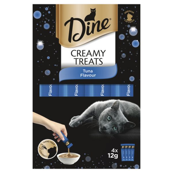 Dine Creamy Treats Cat Treats Tuna Flavour 4 x 12g Sachets