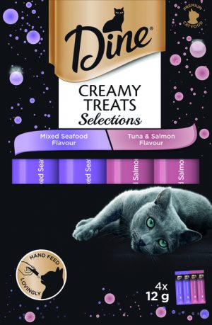 Dine Creamy Treats Cat Treats Seafood Selection 4 x 12g Sachets