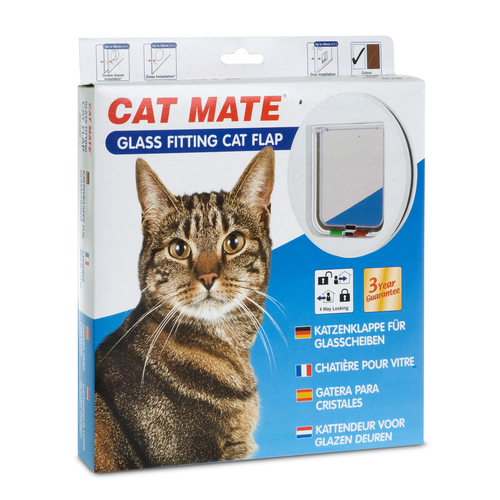 Petmate 4 Way Locking Glass Fitting Cat Door Reviews Black Box