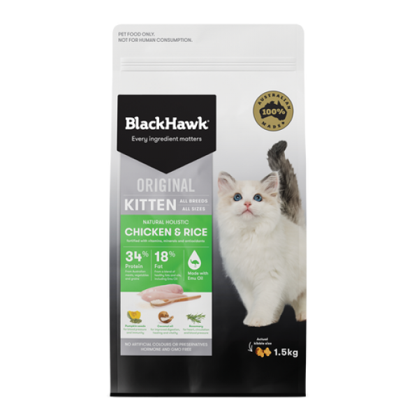 Black Hawk Chicken & Rice Dry Kitten Food