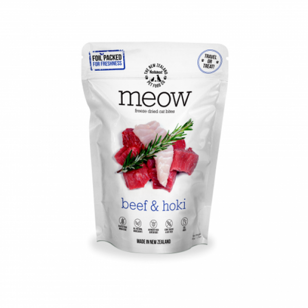 The NZ Natural Pet Food Co Meow Beef & Hoki Freeze Dried Cat Treats