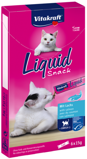 Vitakraft Liquid Snack Salmon + Omega 3  Cat Treat