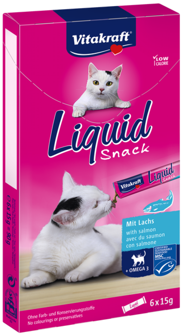 Vitakraft Liquid Snack Salmon + Omega 3  Cat Treat