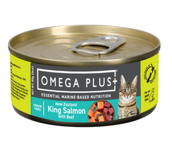 Omega Plus King Salmon with Beef Wet Cat Food Cans