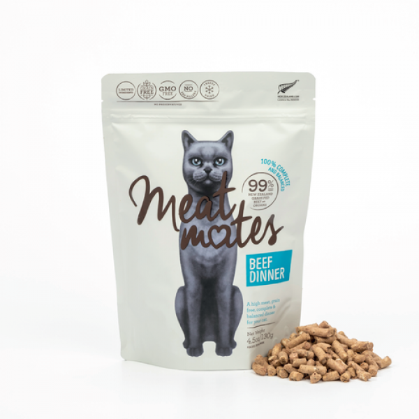 Meat Mates Meow Beef Dinner Grain Free Freeze Dried Cat Food