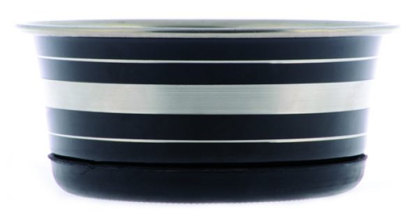 Yours Droolly Stainless Steel Black Bowl