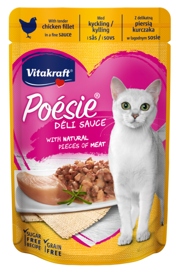Vitakraft Poesie DeliSauce and Chicken Grain Free Wet Cat Food Pouches