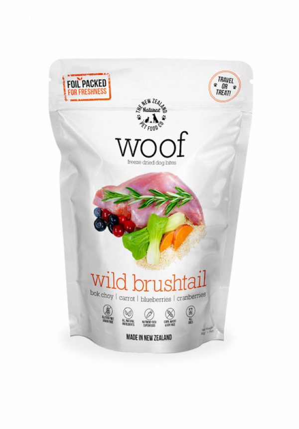 The NZ Natural Pet Food Co Woof Wild Brushtail Freeze Dried Dog Treats