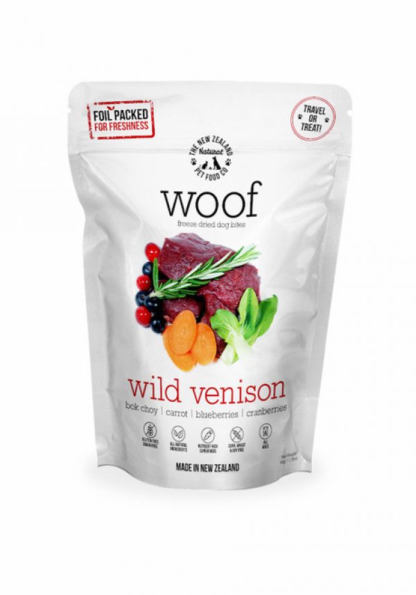 The NZ Natural Pet Food Co Woof Wild Venison Freeze Dried Dog Treats