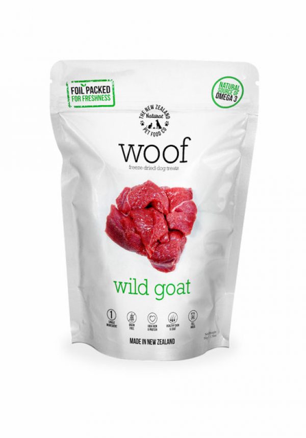 The NZ Natural Pet Food Co Woof Wild Goat Freeze Dried Dog Treats