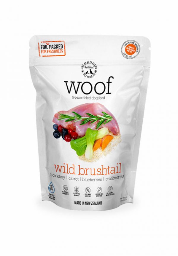 The NZ Natural Pet Food Co Woof Wild Brushtail Freeze Dried Dog Food
