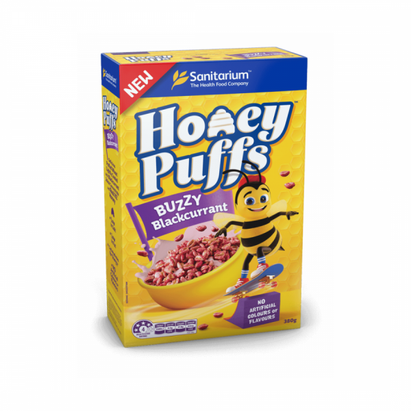 Sanitarium Honey Puffs Buzzy Blackcurrant – 380g