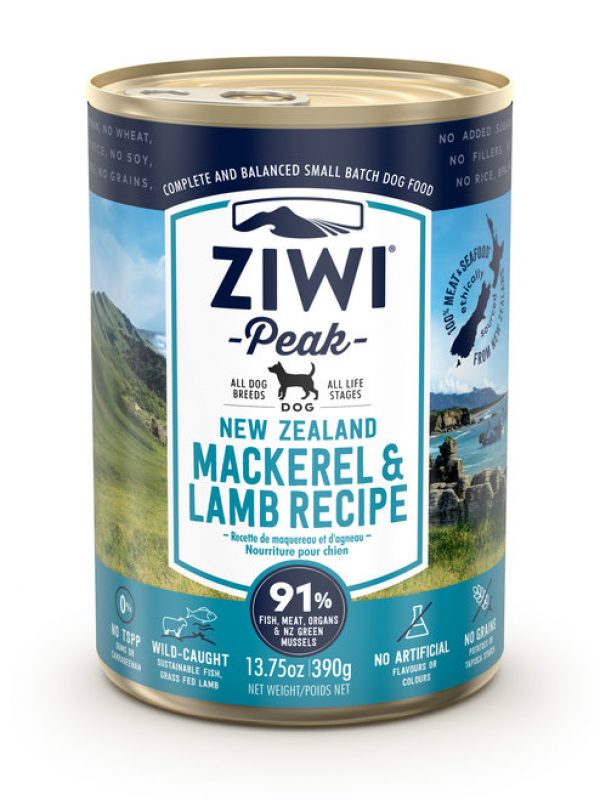Ziwi Mackerel & Lamb Wet Dog Food Cans