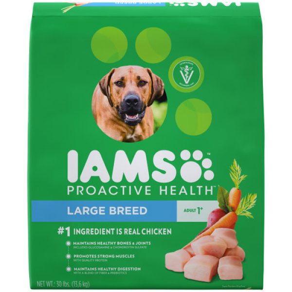 Iams Proactive Health Large Breed Adult Dry Dog Food Chicken 13.6kg Bag