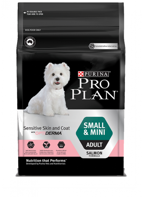 Pro Plan Adult Small Breed Optiderma Sensitive Skin Salmon Dry Dog Food