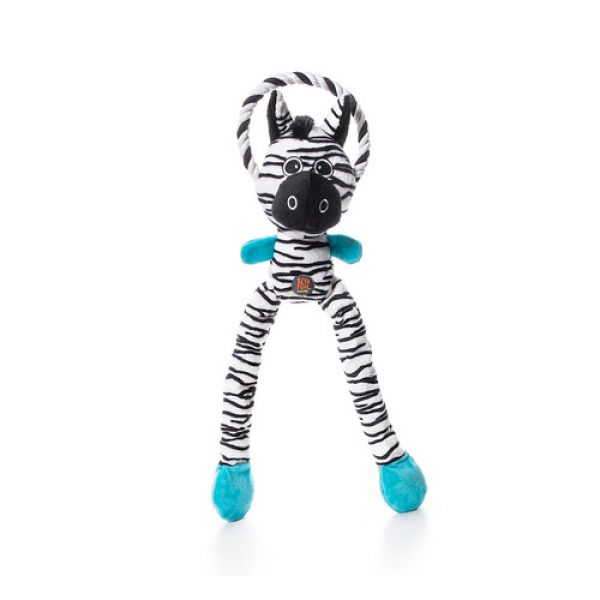 Charming Pets Thunda Tugga Leggy Zebra Large Dog Toy