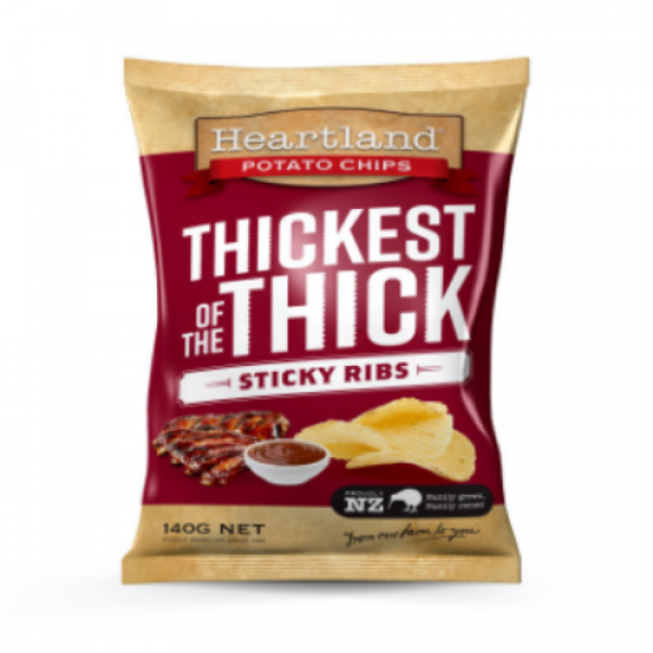 Heartland Thickest of Thick Sticky Ribs Potato Chips 140g