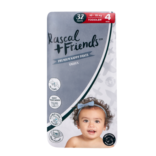 Rascal and Friends Premium Nappy Pants Unisex 1015kg Toddler 32pk