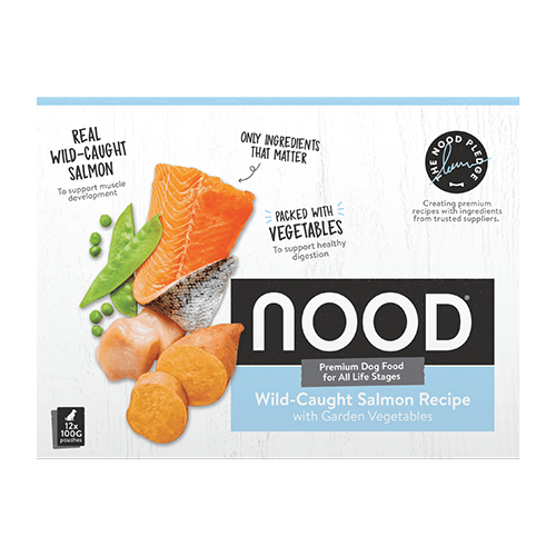 Nood WildCaught Salmon Recipe with Garden Vegetables for Dogs 12 Pack