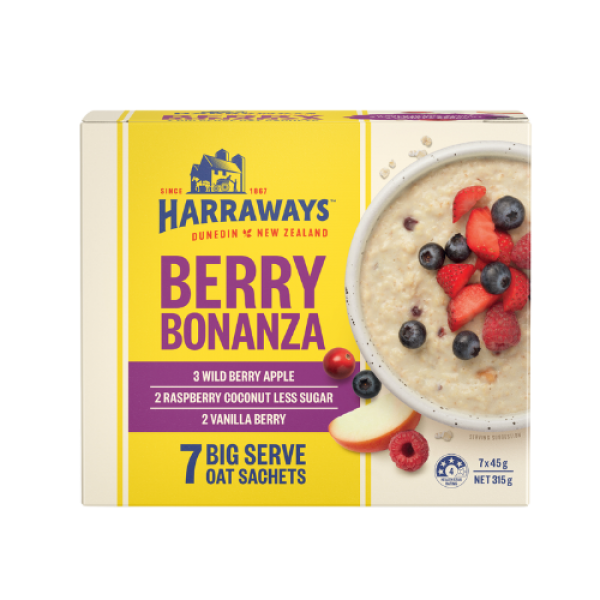 Harraways Quick Serve Oat Sachets Berry Bonanza