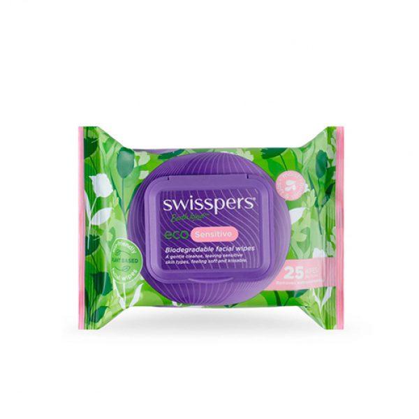 Swisspers Eco Sensitive Biodegradable Facial Wipes 25 Pack Image Asset