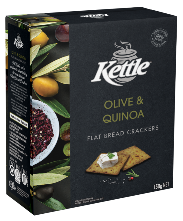 Kettle Flat Bread Crackers Olive & Quinoa 150g