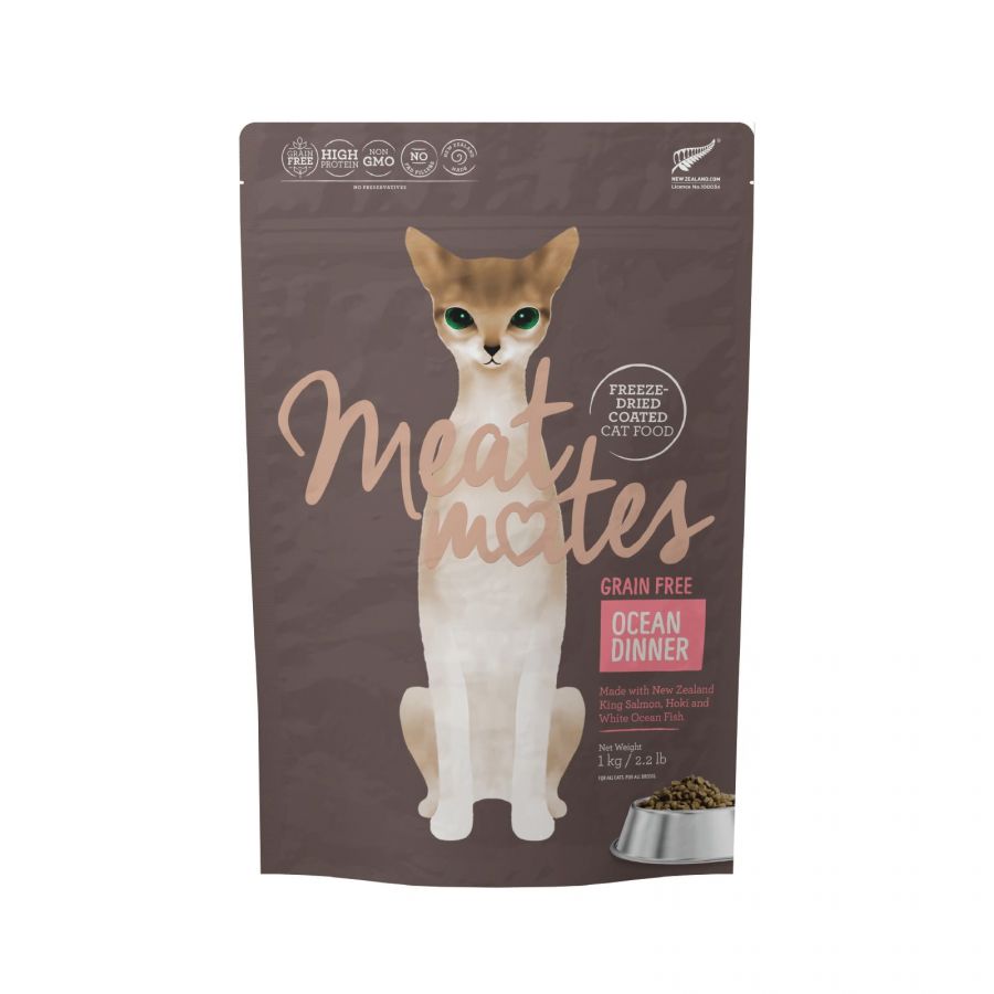 Meat Mates Cat FreezeDried Coated Kibble, Grain Free Ocean Dinner