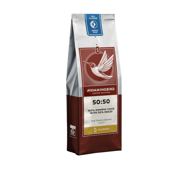 Hummingbird 50:50 Fair Trade Organic Plunger Filter Coffee 180g