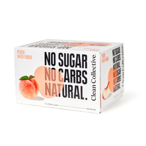 Clean Collective Peach with Vodka 250ml (12pk Cans) Reviews Black Box