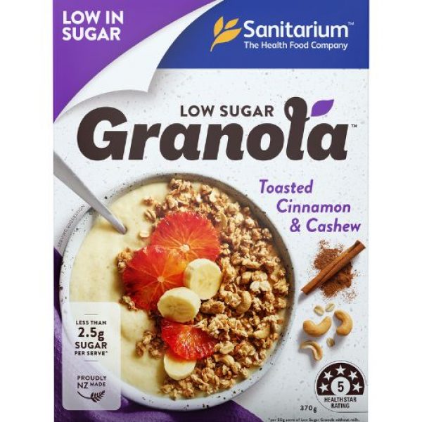 Sanitarium Low Sugar Granola - Toasted Cinnamon and Cashew 370 grams