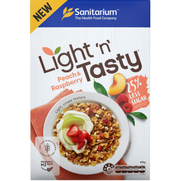 Sanitarium Light and Tasty Cereal Peach and Raspberry 410 grams