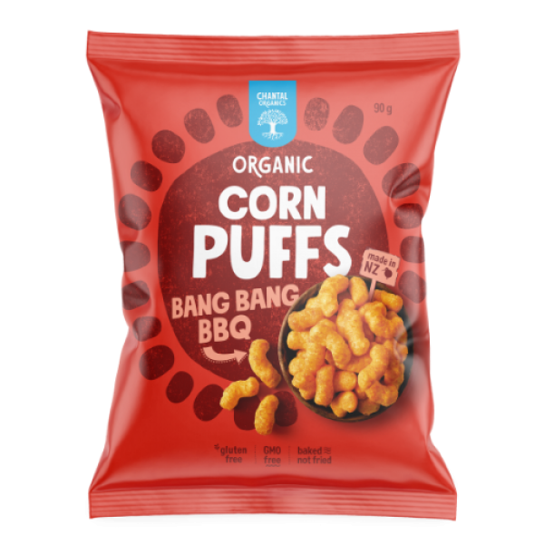 Chantal Organics Bang Bang BBQ Corn Puffs 90g