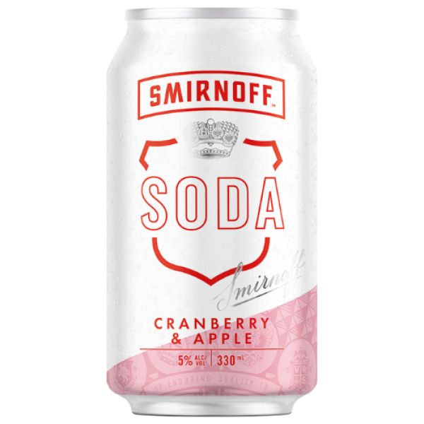 Smirnoff Soda Cranberry & Apple 330mL