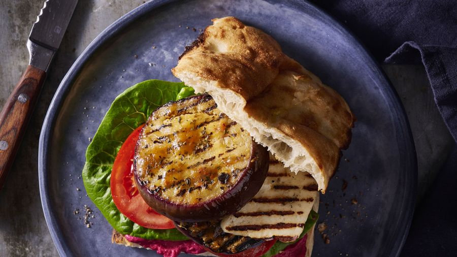 Spiced Grilled Eggplant and Haloumi Burgers - Black Box Product Reviews