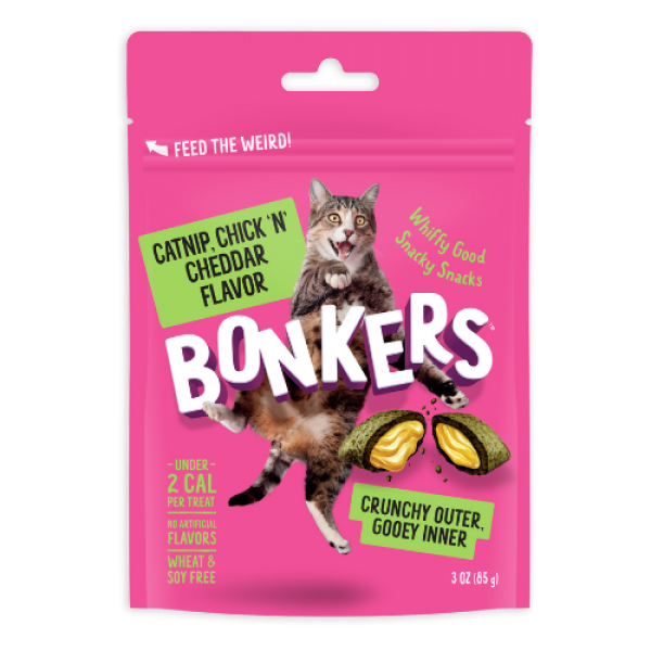 Bonkers Cat Treats Catnip, Chick’n & Cheddar