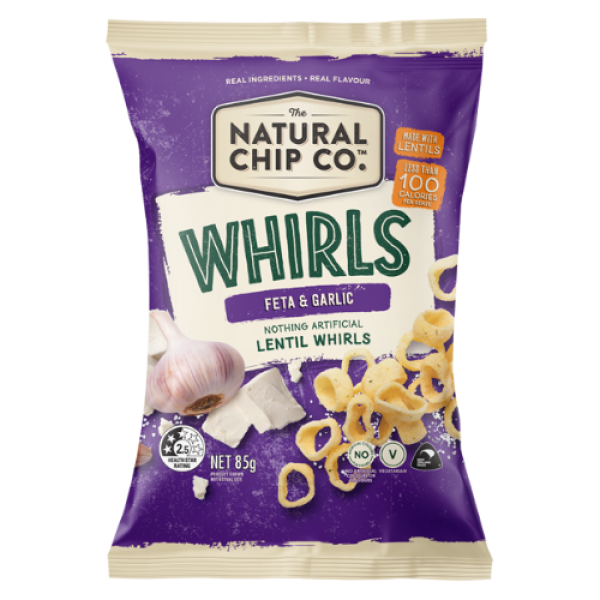 Natural Chip Co. Lentil Whirls Feta & Garlic
