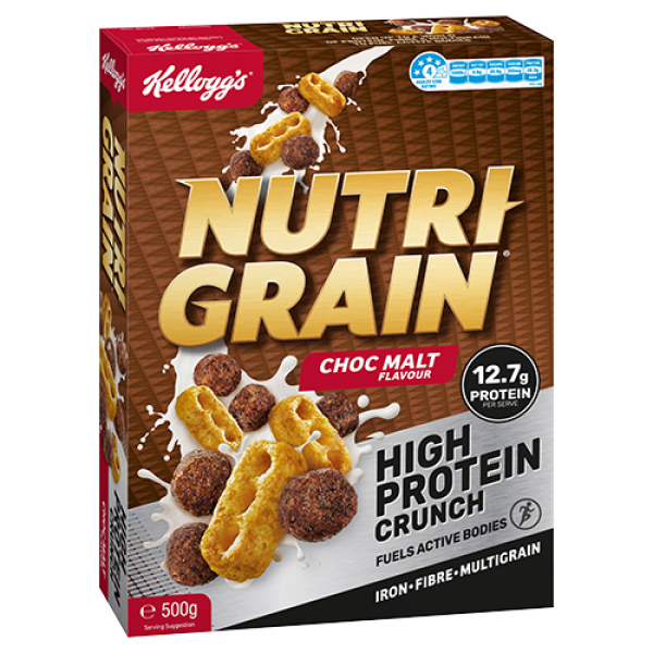 Kellogg’s® Nutri-Grain® High Protein Crunch Choc Malt 500g