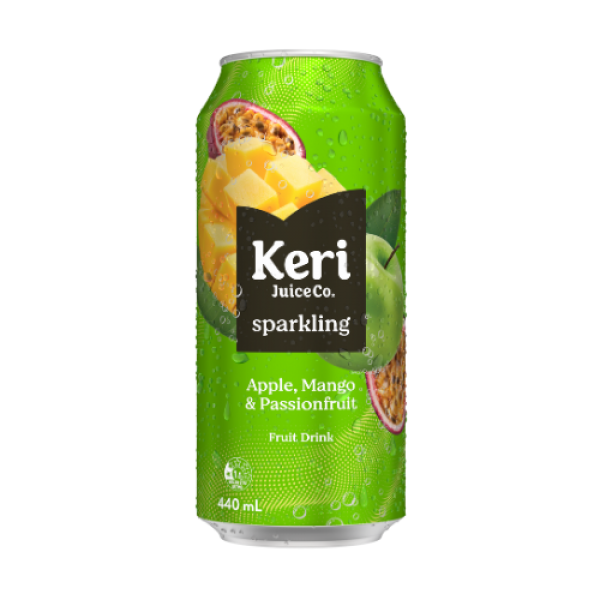 Keri Sparkling Apple, Mango & Passionfruit Juice Drink 440mL