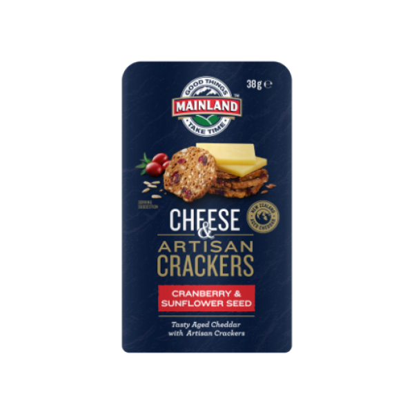 Mainland Artisan Cheese & Crackers – Cranberry & Sunflower Seed
