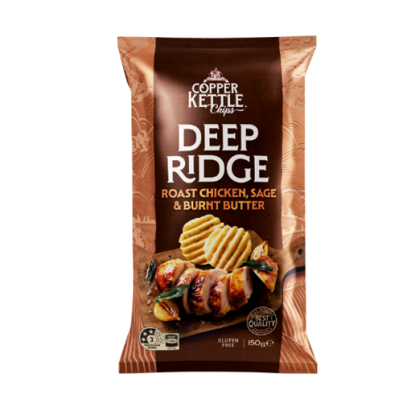 Copper Kettle Deep Ridge Chips – Roast Chicken, Sage & Burnt Butter